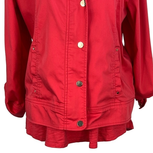 Chico's TWILL LUXE UTILITY JACKET WITH COORDINATING ULTIMATE TEE TANK TOP‎ - Picture 4 of 14